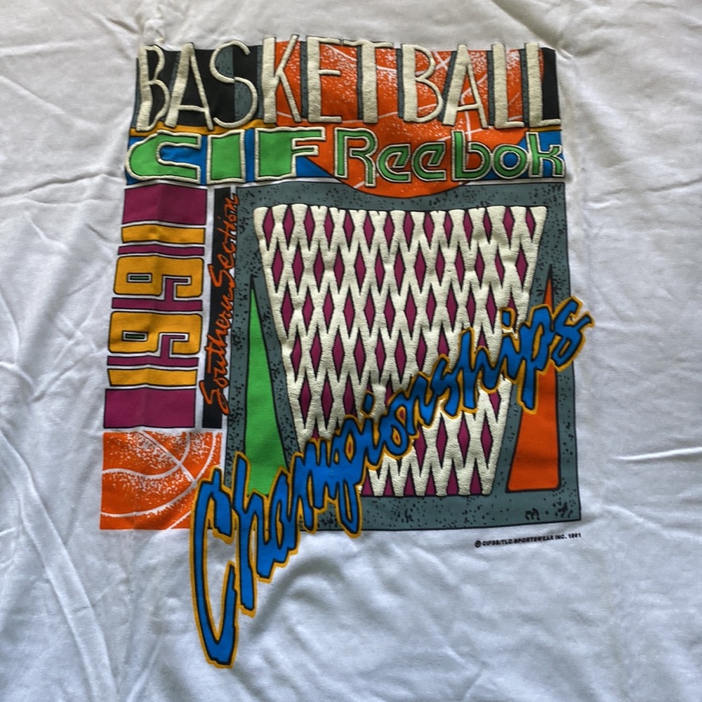🏀RARE 1991 C.I.F. REEBOK Basketball Southern Section Championships Shirt⛹️ - Picture 4 of 8